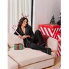image:imageEkouaer Womens Pajama Sets 2 Piece Lounge Sets Button Down Long Sleeve PjsBlack