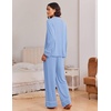 image:imageEkouaer Womens Pajama Sets 2 Piece Lounge Sets Button Down Long Sleeve PjsBlue
