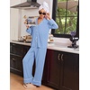 image:imageEkouaer Womens Pajama Sets 2 Piece Lounge Sets Button Down Long Sleeve PjsBlue