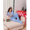 image:imageEkouaer Womens Pajama Sets 2 Piece Lounge Sets Button Down Long Sleeve PjsBlue