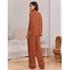 image:imageEkouaer Womens Pajama Sets 2 Piece Lounge Sets Button Down Long Sleeve PjsCaramel