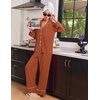 image:imageEkouaer Womens Pajama Sets 2 Piece Lounge Sets Button Down Long Sleeve PjsCaramel
