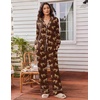 image:imageEkouaer Womens Pajama Sets 2 Piece Lounge Sets Button Down Long Sleeve PjsCheetah