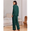image:imageEkouaer Womens Pajama Sets 2 Piece Lounge Sets Button Down Long Sleeve PjsGreen