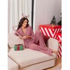image:imageEkouaer Womens Pajama Sets 2 Piece Lounge Sets Button Down Long Sleeve PjsMauve