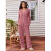 image:imageEkouaer Womens Pajama Sets 2 Piece Lounge Sets Button Down Long Sleeve PjsMauve