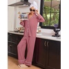 image:imageEkouaer Womens Pajama Sets 2 Piece Lounge Sets Button Down Long Sleeve PjsMauve