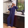 image:imageEkouaer Womens Pajama Sets 2 Piece Lounge Sets Button Down Long Sleeve PjsNavy