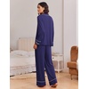 image:imageEkouaer Womens Pajama Sets 2 Piece Lounge Sets Button Down Long Sleeve PjsNavy