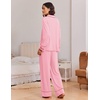image:imageEkouaer Womens Pajama Sets 2 Piece Lounge Sets Button Down Long Sleeve PjsPink