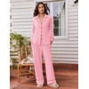 image:imageEkouaer Womens Pajama Sets 2 Piece Lounge Sets Button Down Long Sleeve PjsPink
