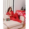 image:imageEkouaer Womens Pajama Sets 2 Piece Lounge Sets Button Down Long Sleeve PjsRed