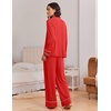 image:imageEkouaer Womens Pajama Sets 2 Piece Lounge Sets Button Down Long Sleeve PjsRed