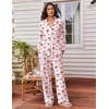 image:imageEkouaer Womens Pajama Sets 2 Piece Lounge Sets Button Down Long Sleeve PjsRed Bow