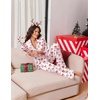 image:imageEkouaer Womens Pajama Sets 2 Piece Lounge Sets Button Down Long Sleeve PjsRed Bow