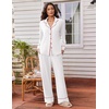 image:imageEkouaer Womens Pajama Sets 2 Piece Lounge Sets Button Down Long Sleeve PjsWhite
