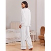 image:imageEkouaer Womens Pajama Sets 2 Piece Lounge Sets Button Down Long Sleeve PjsWhite