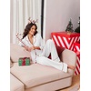 image:imageEkouaer Womens Pajama Sets 2 Piece Lounge Sets Button Down Long Sleeve PjsWhite