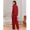 image:imageEkouaer Womens Pajama Sets 2 Piece Lounge Sets Button Down Long Sleeve PjsWine