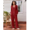 image:imageEkouaer Womens Pajama Sets 2 Piece Lounge Sets Button Down Long Sleeve PjsWine