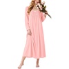 image:imageEkouaer Cotton Nightgowns for Women Long Sleeve Night GownPink