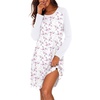 image:imageEkouaer Cotton Nightgowns for Women Long Sleeve Sleepshirts Soft SleepwearFloral Purple White