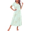 image:imageEkouaer Long Nightgowns for Women Bamboo Viscose Short Sleeve House DressesDaisy Green