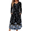 Black Blue Floral