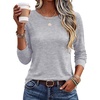 image:imageEkouaer Womens Long Sleeve Shirts Casual Tops Crewneck Thermal TshirtsLight Grey