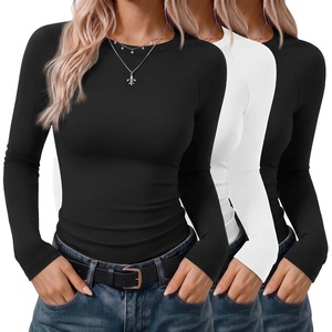 image:imageEkouaer 3 Pack Womens Long Sleeve Raglan Shirts Slim Fit Thermal Tops2 BlackWhite