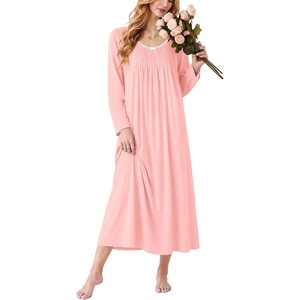 image:imageEkouaer Cotton Nightgowns for Women Long Sleeve Night GownPink