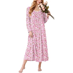 image:imageEkouaer Cotton Nightgowns for Women Long Sleeve Night GownPink Floral