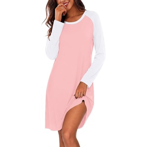 image:imageEkouaer Cotton Nightgowns for Women Long Sleeve Sleepshirts Soft SleepwearPink