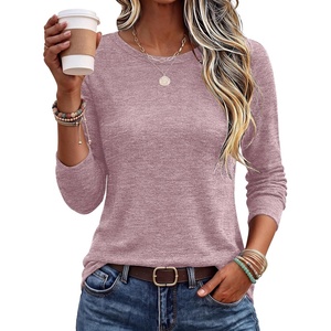 image:imageEkouaer Womens Long Sleeve Shirts Casual Tops Crewneck Thermal TshirtsPink