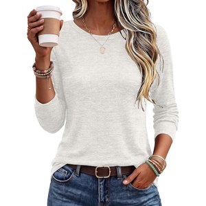 image:imageEkouaer Womens Long Sleeve Shirts Casual Tops Crewneck Thermal TshirtsWhite