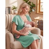 image:imageEkouaer Cotton Labor and Delivery Gown Nursing Nightgown Pajamas DressLight Green