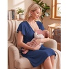 image:imageEkouaer Cotton Labor and Delivery Gown Nursing Nightgown Pajamas DressNavy