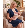 image:imageEkouaer Cotton Labor and Delivery Gown Nursing Nightgown Pajamas DressNavy Blue