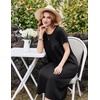 image:imageEkouaer Cotton Nightgowns for Women Long Pleated House Dresses with PocketsBlack
