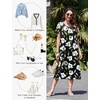 image:imageEkouaer Cotton Nightgowns for Women Long Pleated House Dresses with PocketsBlack Flower
