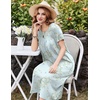 image:imageEkouaer Cotton Nightgowns for Women Long Pleated House Dresses with PocketsDaisy Green