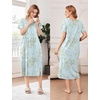 image:imageEkouaer Cotton Nightgowns for Women Long Pleated House Dresses with PocketsDaisy Green