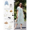 image:imageEkouaer Cotton Nightgowns for Women Long Pleated House Dresses with PocketsDaisy Green