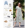 image:imageEkouaer Cotton Nightgowns for Women Long Pleated House Dresses with PocketsFlowers Green