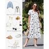 image:imageEkouaer Cotton Nightgowns for Women Long Pleated House Dresses with PocketsNavy Blue Flower