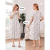 image:imageEkouaer Cotton Nightgowns for Women Long Pleated House Dresses with PocketsPink Cuttlefish