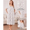 image:imageEkouaer Cotton Nightgowns for Women Long Pleated House Dresses with PocketsPink Cuttlefish