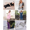 image:imageEkouaer Cotton Nightgowns for Women Long Pleated House Dresses with PocketsPink Flower