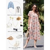 image:imageEkouaer Cotton Nightgowns for Women Long Pleated House Dresses with PocketsPink Flower