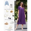 image:imageEkouaer Cotton Nightgowns for Women Long Pleated House Dresses with PocketsPurple